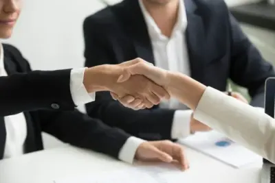 Handshake representing increased property value